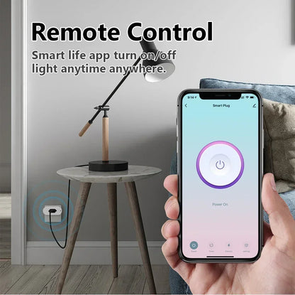 Works with Tuya 16A/20A Brazil Standard Wifi Smart Plug Socket Work with Google Home Alexa with Power Monitor APP Remote Control